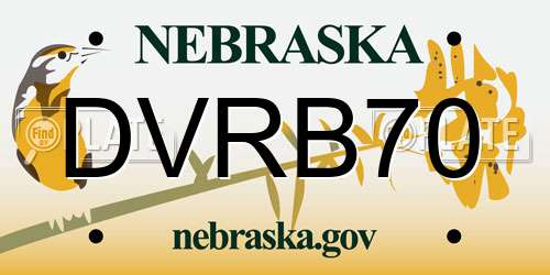 DVRB70 Nebraska License Plate