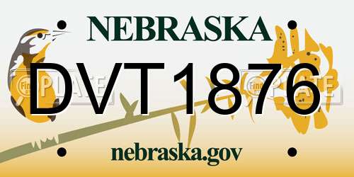 DVT1876 Nebraska License Plate