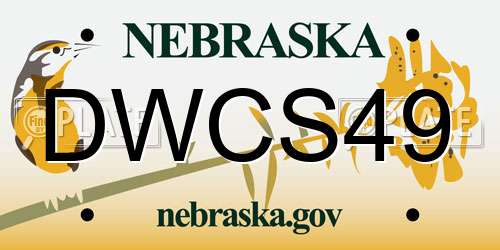 DWCS49 Nebraska License Plate