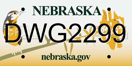 DWG2299 Nebraska License Plate