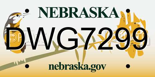 DWG7299 Nebraska License Plate