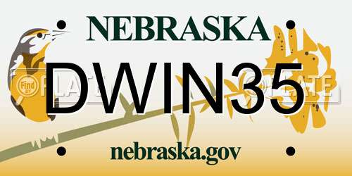 DWIN35 Nebraska License Plate