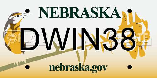 DWIN38 Nebraska License Plate