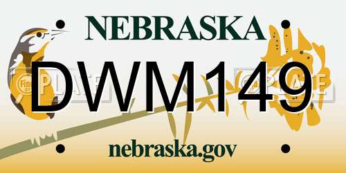 DWM149 Nebraska License Plate