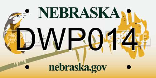 DWP014 Nebraska License Plate