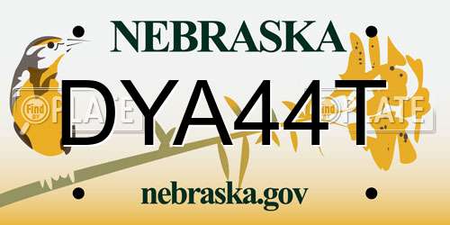 DYA44T Nebraska License Plate