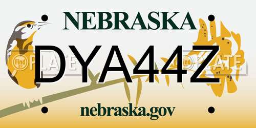 DYA44Z Nebraska License Plate