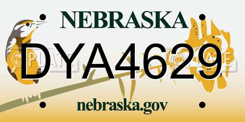 DYA4629 Nebraska License Plate