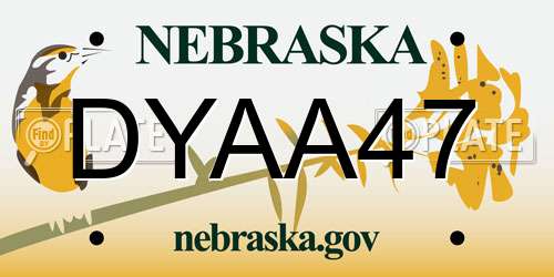 DYAA47 Nebraska License Plate