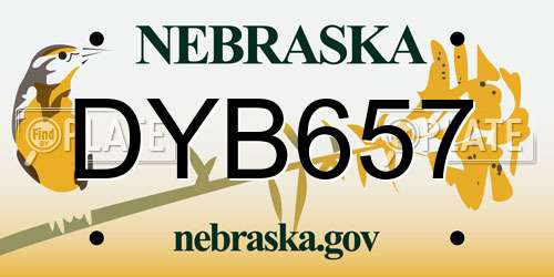 DYB657 Nebraska License Plate