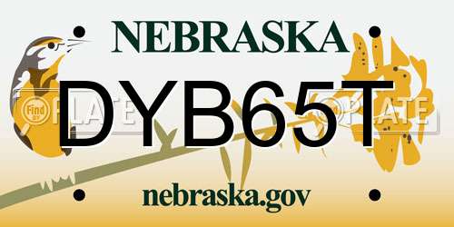 DYB65T Nebraska License Plate