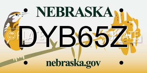 DYB65Z Nebraska License Plate