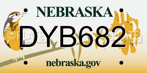 DYB682 Nebraska License Plate