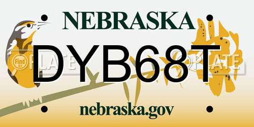 DYB68T Nebraska License Plate