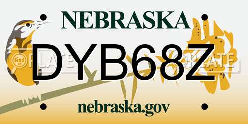 DYB68Z Nebraska License Plate