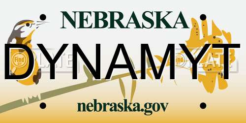 DYNAMYT Nebraska License Plate