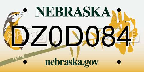 DZ0D084 Nebraska License Plate