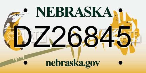 DZ26845 Nebraska License Plate