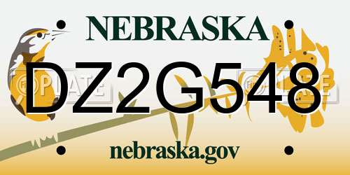 DZ2G548 Nebraska License Plate