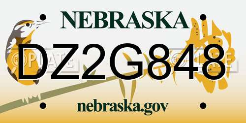 DZ2G848 Nebraska License Plate