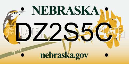 DZ2S5C Nebraska License Plate