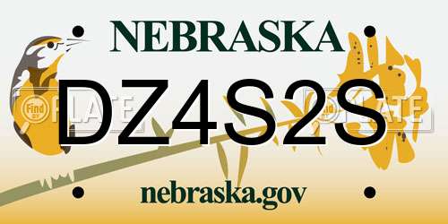 DZ4S2S Nebraska License Plate