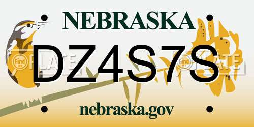 DZ4S7S Nebraska License Plate