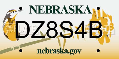 DZ8S4B Nebraska License Plate