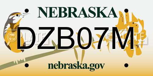 DZB07M Nebraska License Plate