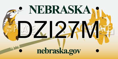 DZI27M Nebraska License Plate