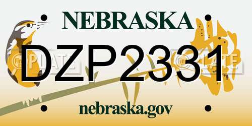 DZP2331 Nebraska License Plate