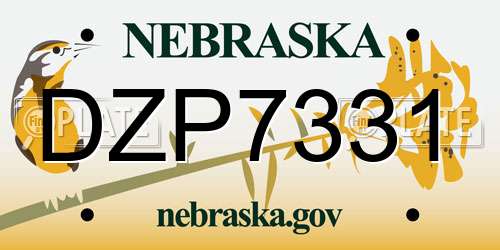 DZP7331 Nebraska License Plate