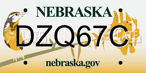 DZQ67C Nebraska License Plate