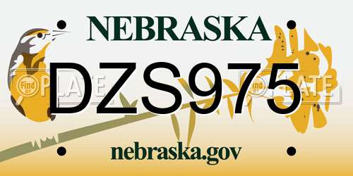 DZS975 Nebraska License Plate