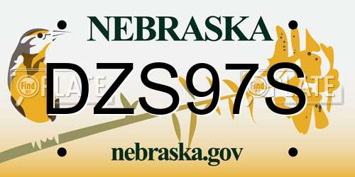 DZS97S Nebraska License Plate