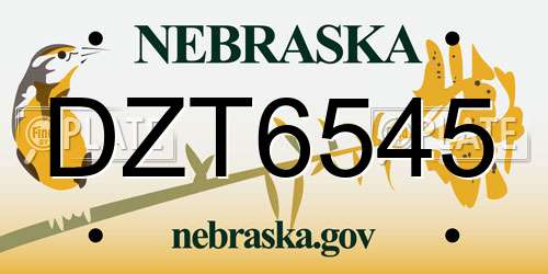 DZT6545 Nebraska License Plate