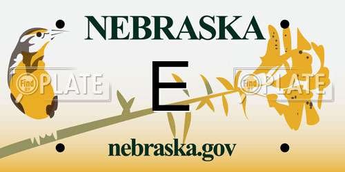 E Nebraska License Plate