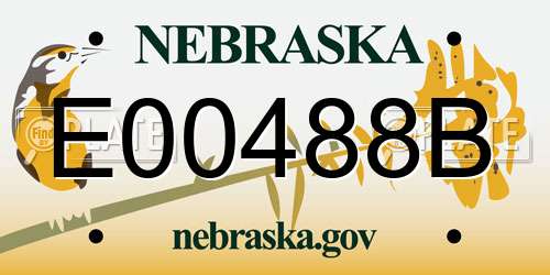 E00488B Nebraska License Plate