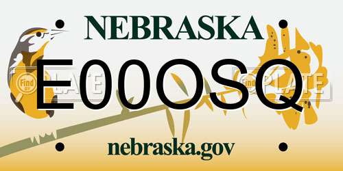 E00OSQ Nebraska License Plate