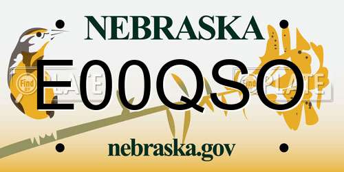 E00QSO Nebraska License Plate