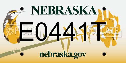 E0441T Nebraska License Plate