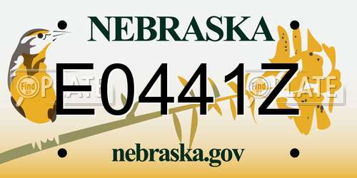 E0441Z Nebraska License Plate
