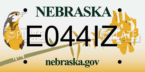 E044IZ Nebraska License Plate