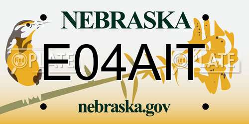 E04AIT Nebraska License Plate