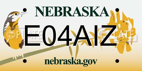 E04AIZ Nebraska License Plate