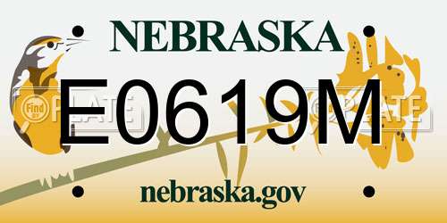 E0619M Nebraska License Plate