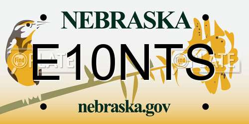 E10NTS Nebraska License Plate