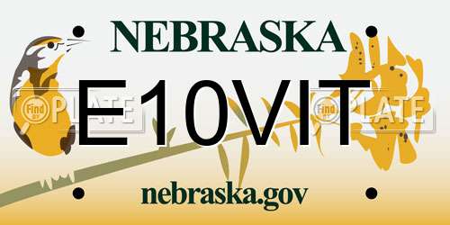 E10VIT Nebraska License Plate