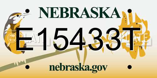 E15433T Nebraska License Plate