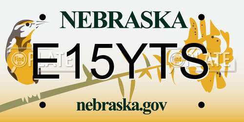 E15YTS Nebraska License Plate